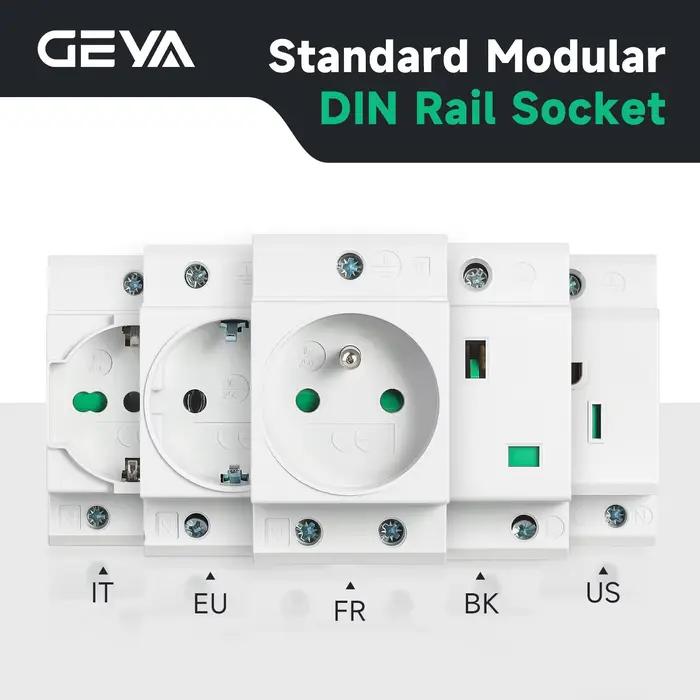 Prise modulaire encastrée sur rail DIN GEYA pour armoire de distribution
