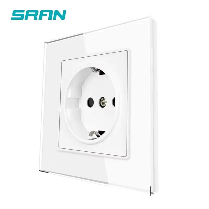 Prises murales SRAN EU 220V 16A 82*82mm en verre