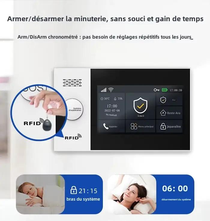 PGST PG-107 4G Tuya sans fil maison WIFI GSM sécurité à domicile avec détecteur de mouvement capteur système d'alarme antivol prise en charge Alexa et Google