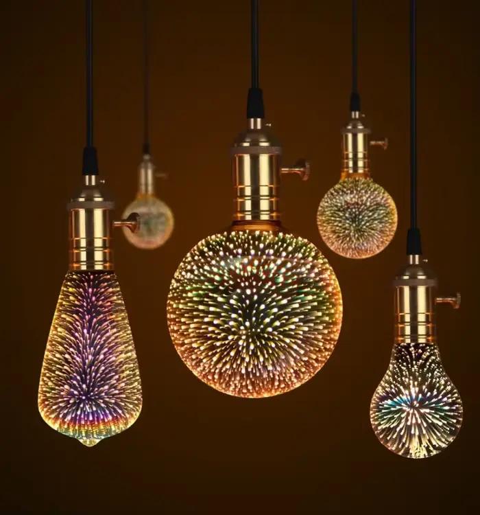 Ampoule G125 G80 E27, lumière de nuit, effet de feux d'artifice, lampe de table, ampoule décorative, lampe de chevet, décoration de la maison, Luminaria 110V 220V