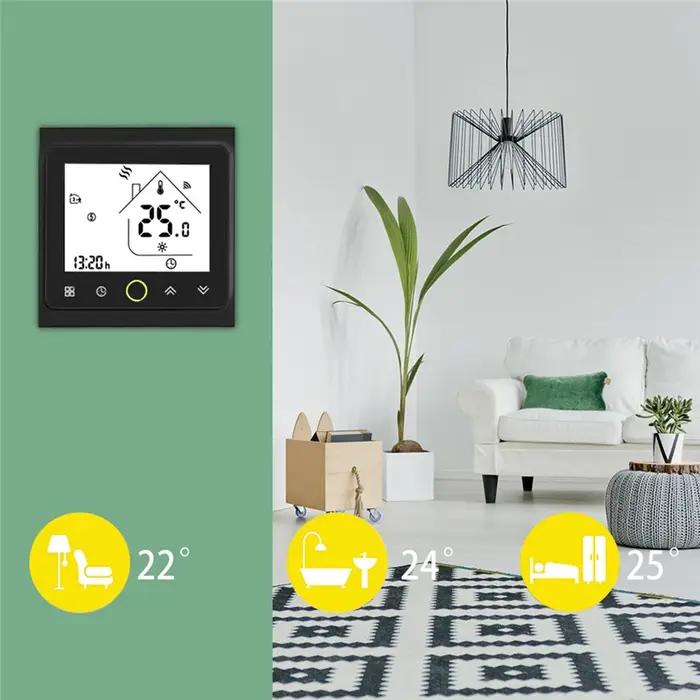 Thermostat intelligent WiFi Moes pour le contrôle de la température du chauffage au sol (eau/électricité) et de la
