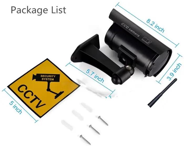 Caméra factice caméras de vidéosurveillance cctv avec antenne wifi infrarouge IR LED clignotant alimenté par batterie