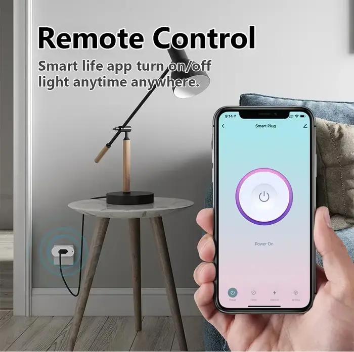 Prise intelligente Wi-Fi 16A 20A compatible Tuya Alexa Google Home pour contrôle à distance et surveillance consommation électrique domestique