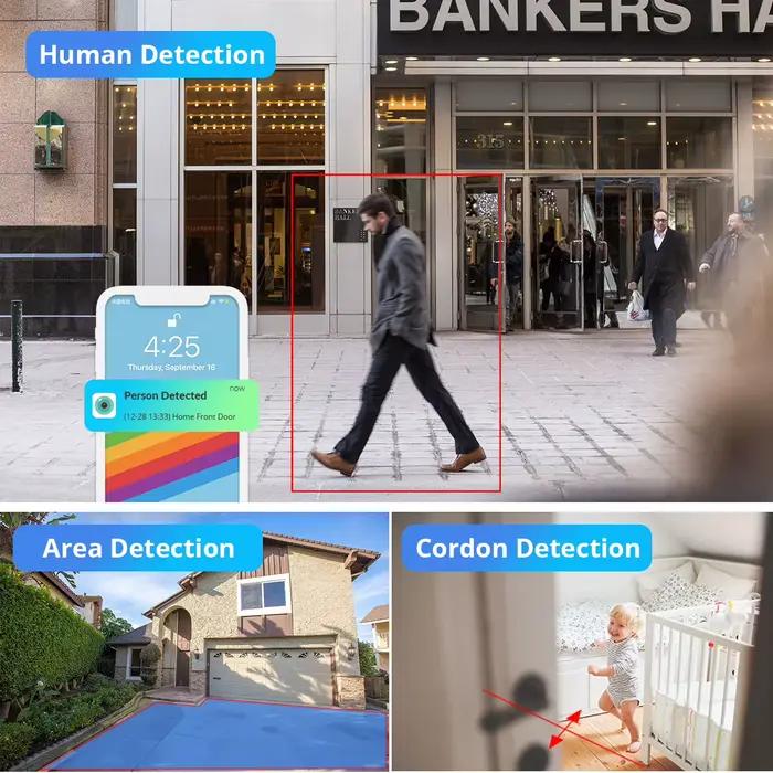 8MP 4K caméra IP Wifi sans fil 5MP AI humain détecter iCSee CCTV balle Surveillance extérieure Protection de sécurité
