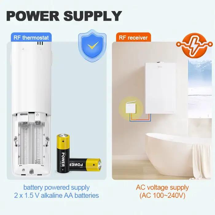 Thermostat numérique WiFi sans fil RF 220V