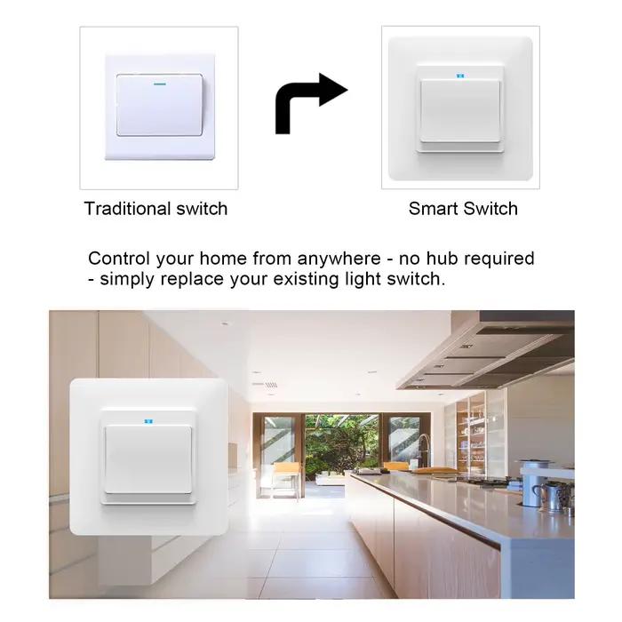 Interrupteur bouton-poussoir mural sans fil contrôle à distance WiFi pour Google Alexa application Tuya Smart Life fonctionne avec prise connectée à installer pour moderniser votre système électrique domestique occassions spéciales