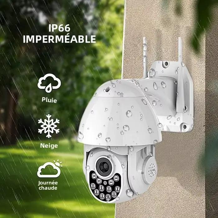 Caméra de sécurité extérieure Tuya 3MP PTZ Wifi avec vidéosurveillance Audio IP Compatible avec le système d'alarme intelligent PGST