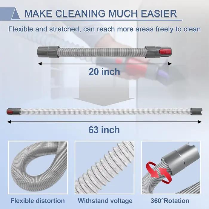Brosse de dépoussiérage sans rayures et tuyau d'extension flexible, pièces de rechange pour aspirate