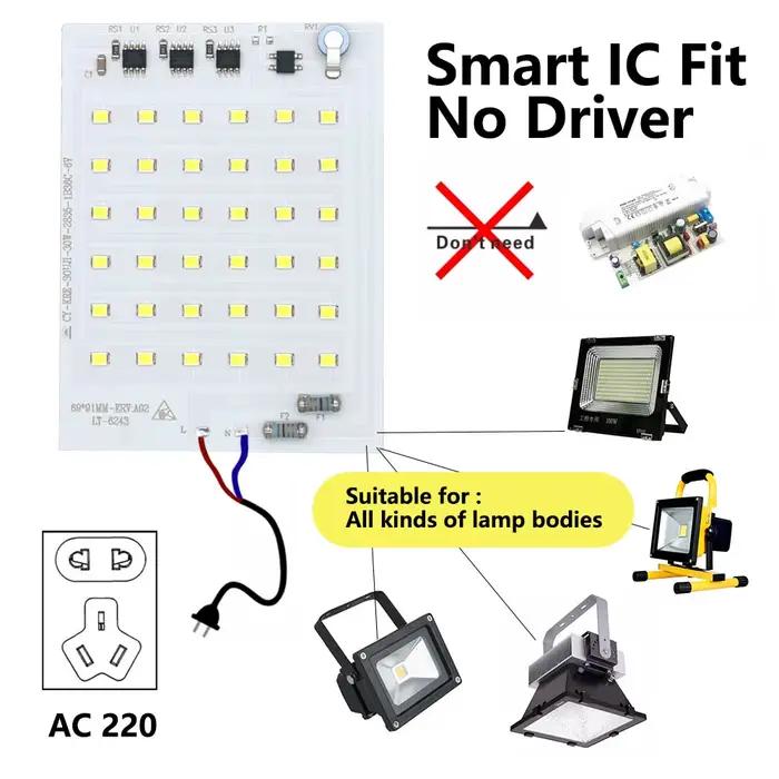 LED COB lampe perle 10W 20W 30W 50W 100W 150W 200W AC 220V Smart IC pas besoin de pilote bricolage p