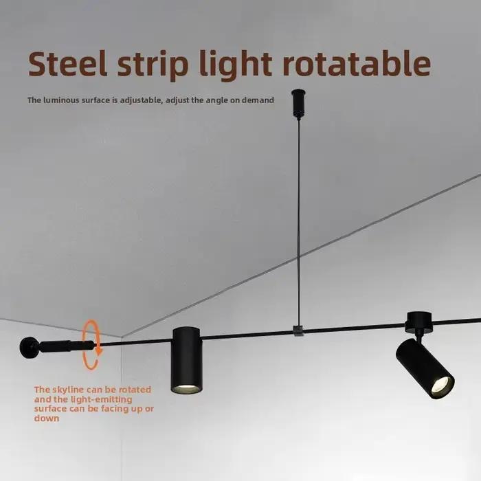 Mur LED lumière moderne horizon bande d'acier lumineux linéaire créatif