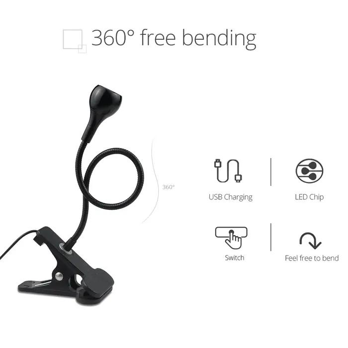 Lampe d'alimentation USB lampe de lecture avec Clip de support lampe de Table Flexible lampes de lec