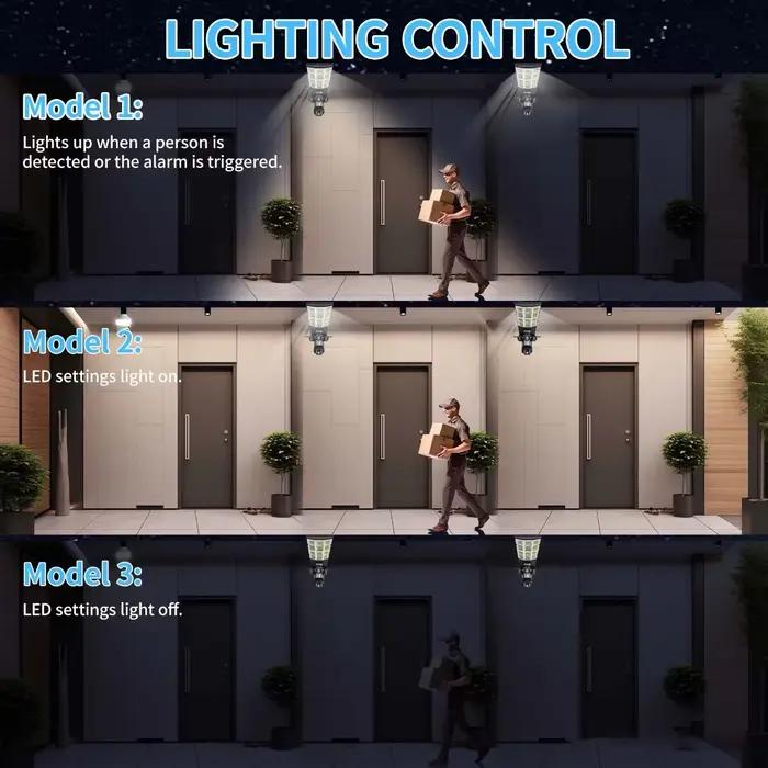 Caméra solaire V380 avec lampe de rue, 15MP IP Camera, technologie panoramique, inclinaison et zoom, éclairage puissant, détection de mouvement, télécommande, batterie 16000mAh, compatible avec iOS, Android et Windows Mobile