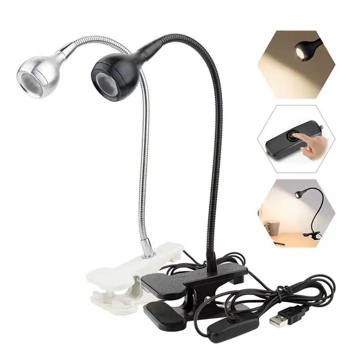 Lampe d'alimentation USB lampe de lecture avec Clip de support lampe de Table Flexible lampes de lec