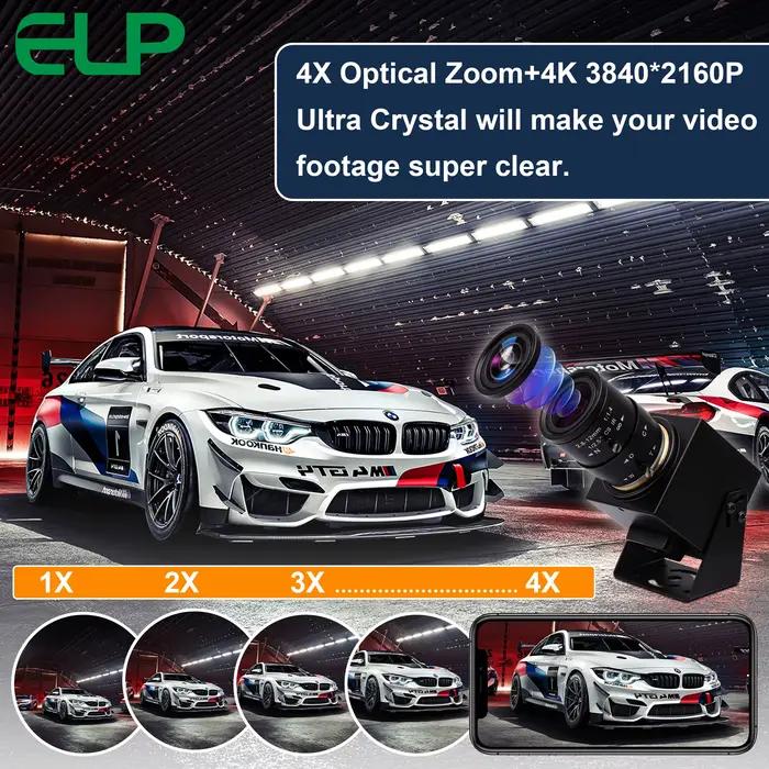 Caméra USB ELP 4K HDMI avec capteur IMX415 pour conférences vidéo et surveillance de sécurité occasions professionnelles et particuliers