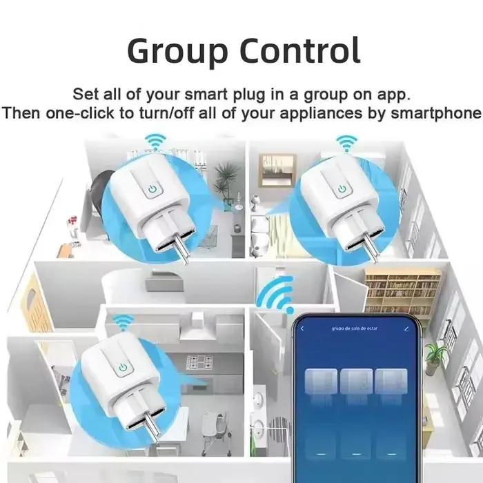 Prise intelligente WiFi Zigbee3.0 EU avec moniteur de puissance