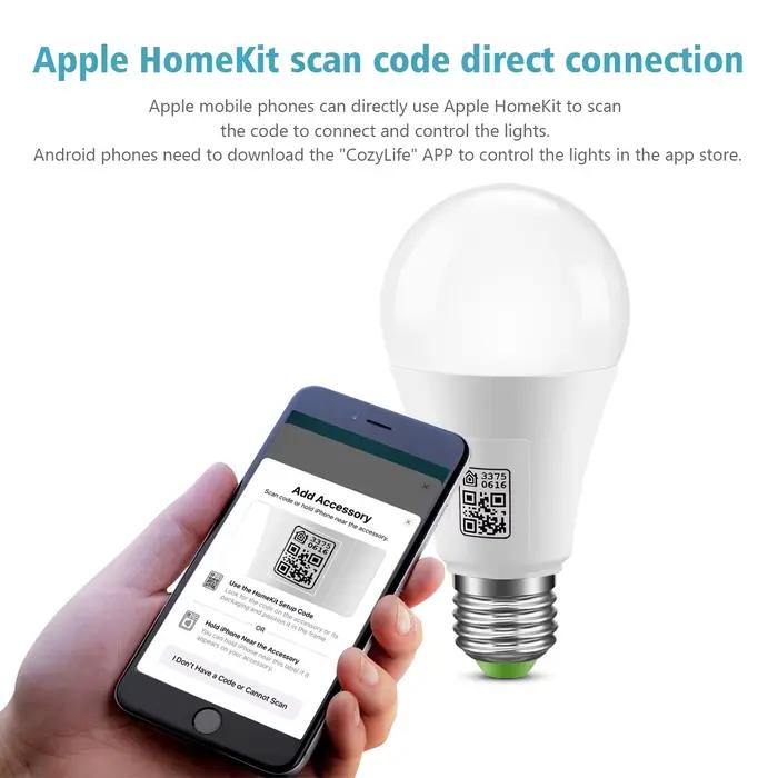 Ampoule LED Intelligente Wi-Fi RGB C W Compatible avec Alexa Google Home Commande Vocale App Mobile Convient à Tout Routeur Wi-Fi 2.4GHz Double Bande Sans Hub Occasions Spéciales