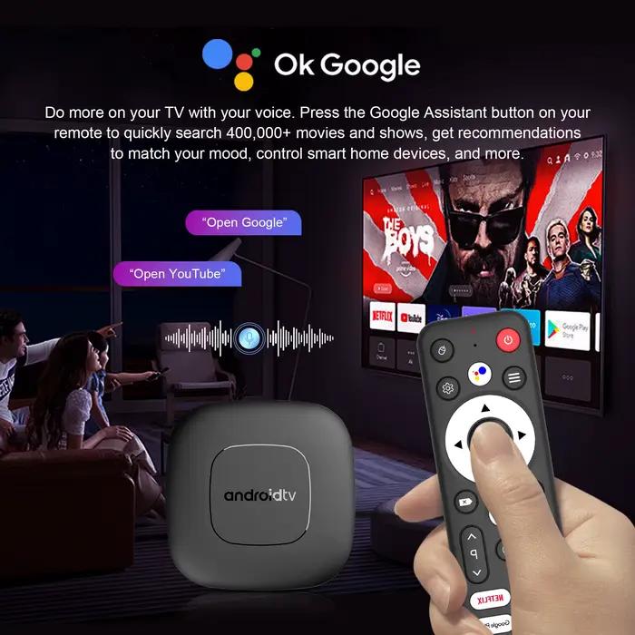 Boîtier TV Home Cinéma Intelligent T1 Android 16 RK3518 8G128G avec Assistant Vocal Netflix Streaming 8K HDR10+ et Bluetooth 5.4 pour divertissement familial