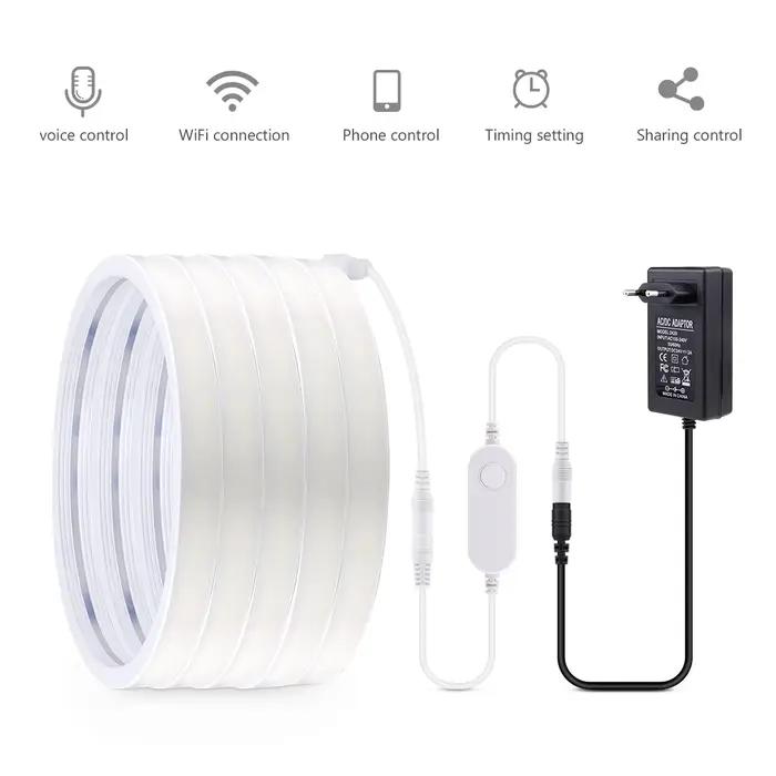 Tuya Smart WiFi COB néon LED bande lumineuse 320 LED s/M Gel de silice Tube LED lumières bande chamb