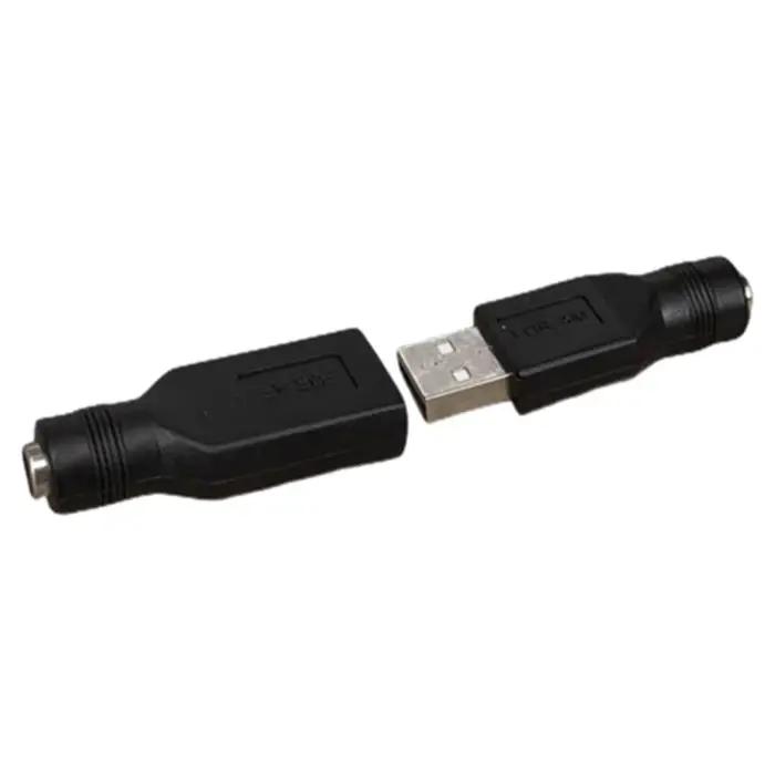 Prise femelle vers USB 2.0 prise mâle/prise femelle 5V DC fiches d'alimentation connecteur adaptateur ordinateur portable 5.5*2.1mm couleur noire