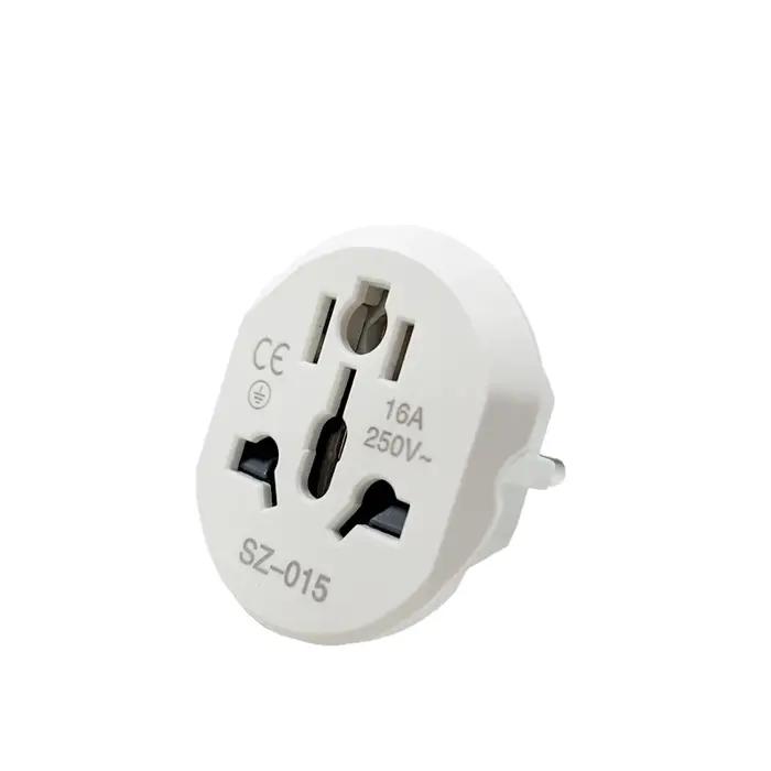 Adaptateur de Voyage Universel 16A 250V Prise Corée UE 2 Broches Rondes Haute Qualité pour AU US UK CN vers UE KR