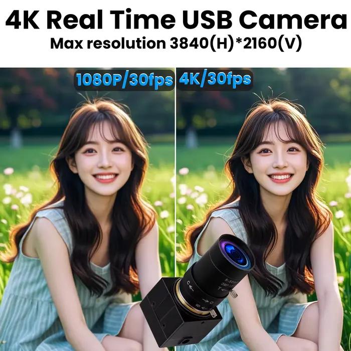 ELP 4K 30fps caméra USB Zoom optique Webcam avec objectif CS Varifocal manuel IMX415 UHD