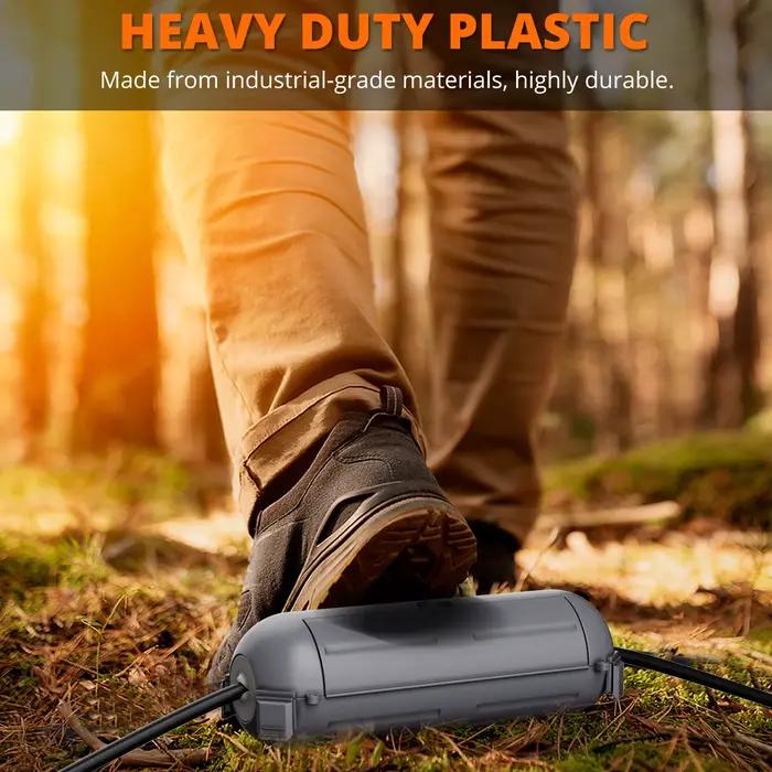 Boîtier de protection extérieur étanche IP44 pour rallonge - idéal pour guirlandes lumineuses, prises électriques et décorations de Noël en blanc, jaune, orange, vert armée, noir et vert