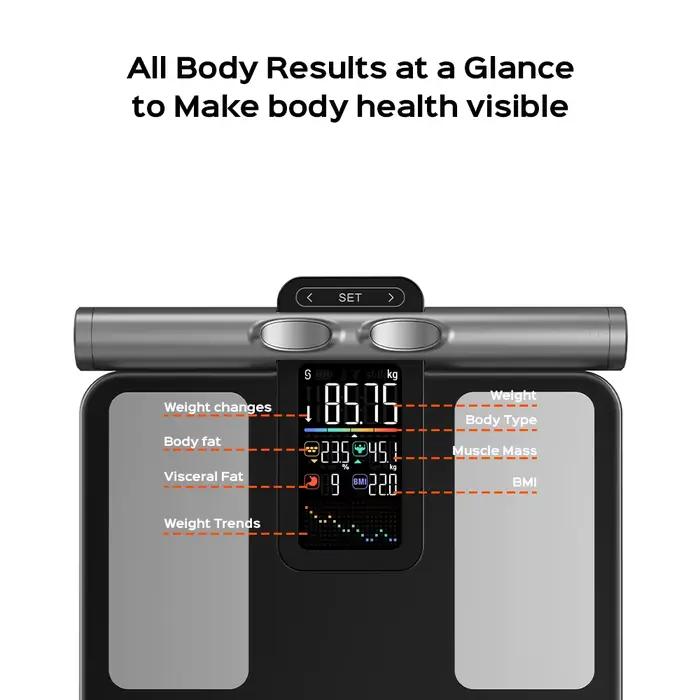 Balance Connectée icomon Analyse d'Impédance Bioélectrique Mode Grossesse Composition Corporelle Suivi Santé Hors Ligne Numérique Blanc