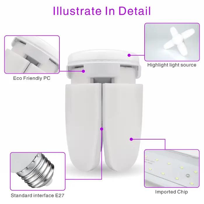 Ampoule LED pour ventilateur pliant 24W 45W 60W E27