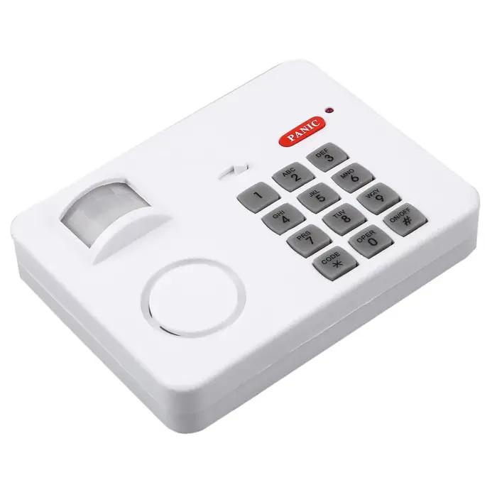Système d'alarme de sécurité domestique avec capteurs de porte et fenêtre, détecteur de mouvement PIR, clavier programmable et carillon d'alarme pour protection maison et dépendances