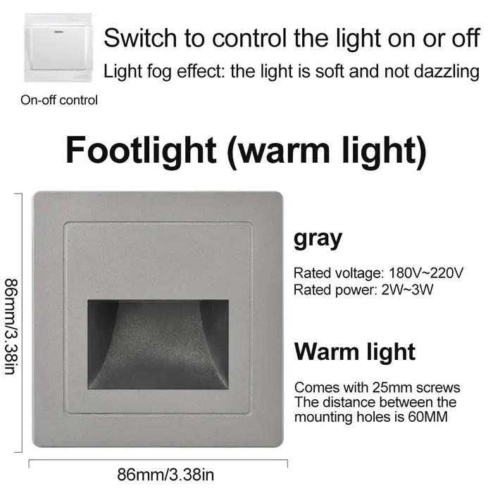 Encastré Led escalier lumière 180-220V applique murale éclairage étape