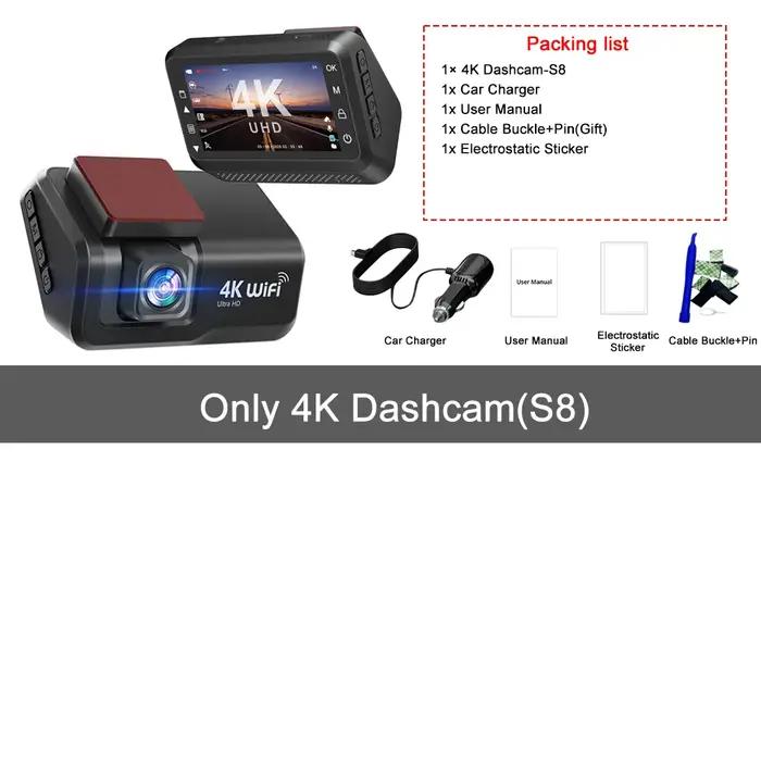 Kocam 4K UHD Dash Cam WiFi voiture DVR avant et arrière double objectif Auto caméra
