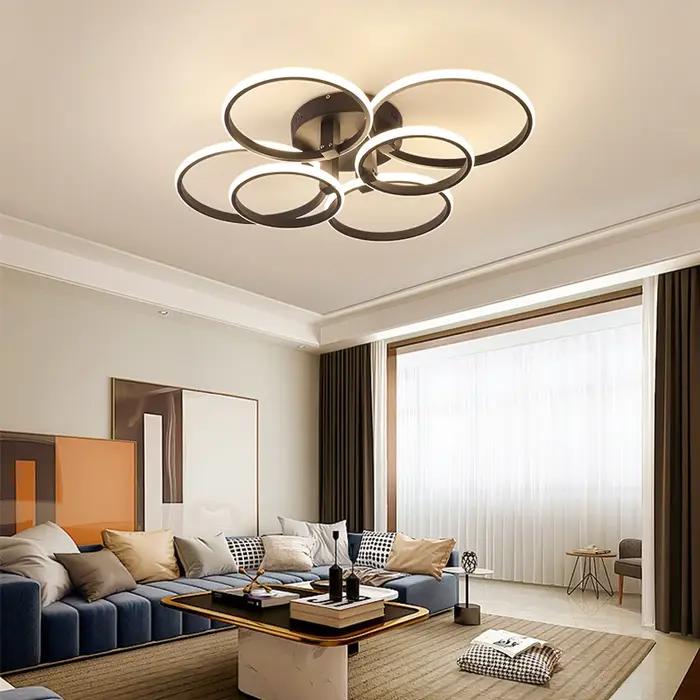 Télécommande + APP gradation plafond moderne à LEDs lumières lampe pour salon chambre AC110-220V Led