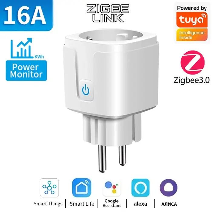 Prise intelligente WiFi ou Zigbee 3.0 EU avec moniteur de consommation