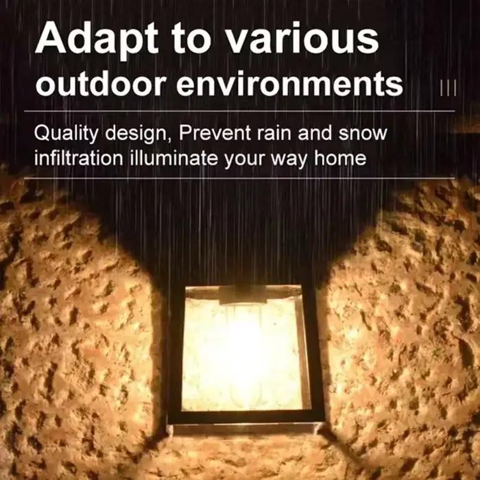 Lampe murale LED solaire étanche pour jardin, cour, clôture, patio et entrée de maison, avec capteur de lumière et détecteur de mouvement, résistante aux intempéries