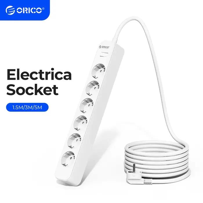 Multiprise ORICO avec protection contre les surtensions 6 prises UE câble d'extension 3m pour maison bureau recharge de véhicules sécurité enfant occasions spéciales