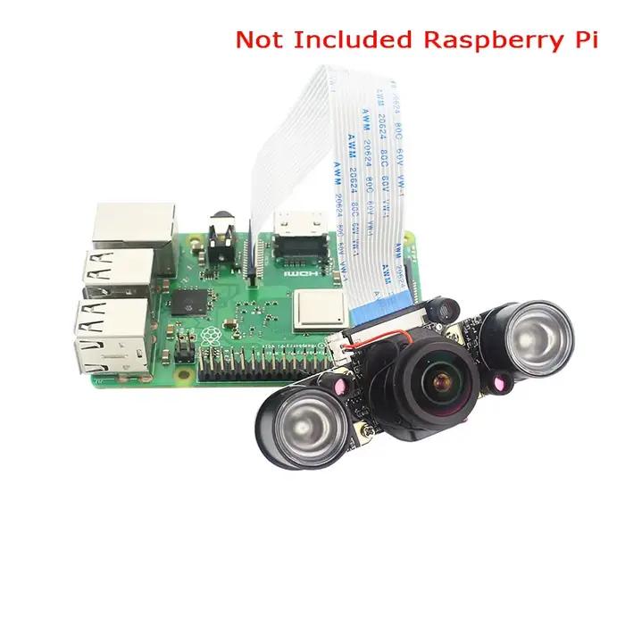 Caméra de Vision nocturne Raspberry Pi avec 2 lumières infrarouges 5MP OV5647 Webcam 75 175