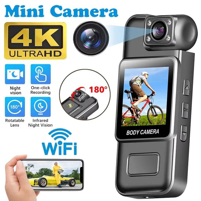 Mini caméra WiFi Ultra HD 4K caméscope d'équitation et révélateur de sport pour surveillance en temps réel et enregistrement avant/après occasions spéciales