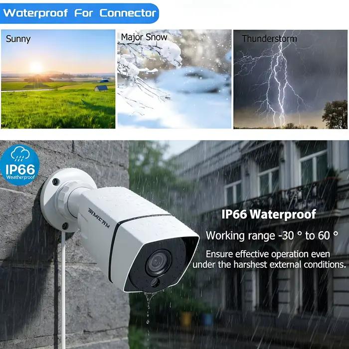 Caméra de sécurité analogique HD 720p/1080p SIMICAM avec filtre IR-CUT pour surveillance intérieure et extérieure, résistance aux intempéries, vision nocturne, installation facile et haute qualité d'image pour maison et bureau