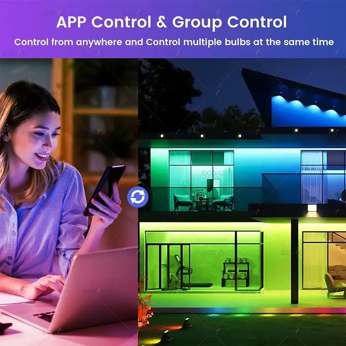 Tuya – ampoule intelligente WiFi/Bluetooth E27 RGB + C + W