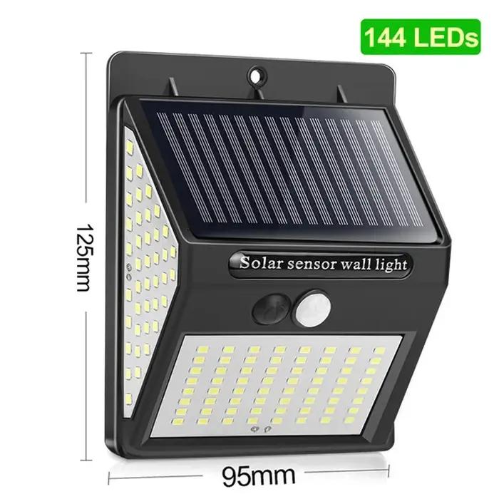 Offre spéciale 144 LED lumière solaire sans fil PIR capteur de mouvement étanche applique