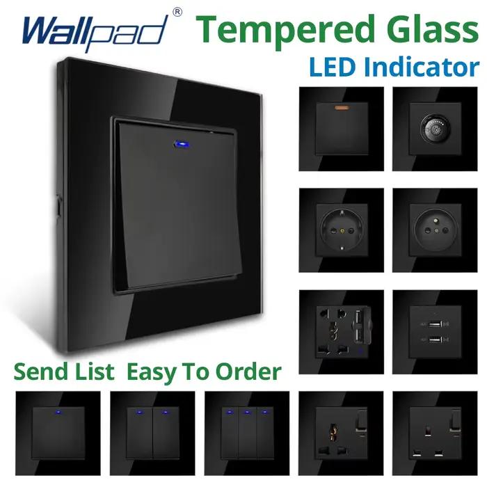 Interrupteur mural Wallpad avec panneau en verre trempé, indicateur LED, prise USB, interrupteur à bascule pour améliorer l'esthétique et la sécurité de votre maison occasions spéciales-decoration-interieur
