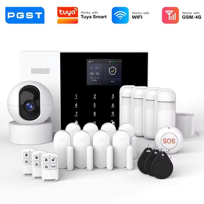 Kit Sécurité Alerte Anti-Intrusion PGST Wi-Fi 2G GSM 4G Surveillance Maison Commerce Protection 24h Installation Rapide 99 Zones Surveillance Vidéo