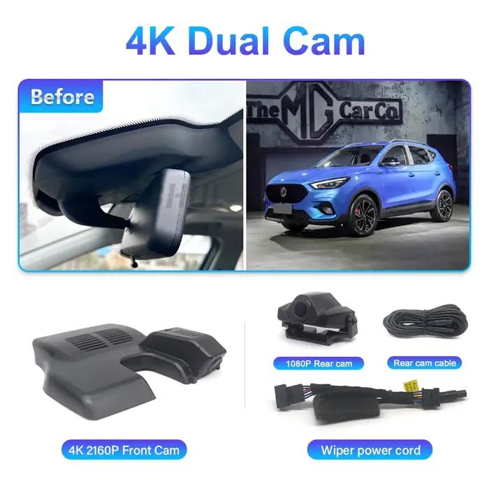 Nouveau ! Caméra embarquée WiFi DVR cachée haute qualité vision nocturne UHD 2160P pour MG ZS 2020 2021 2022 4K