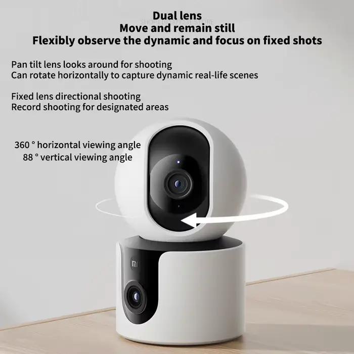 Caméra intelligente Xiaomi C300 à double objectif PTZ 360 ° Détection par IA
