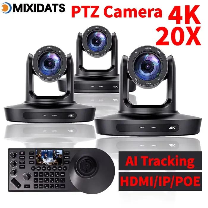 Caméra PTZ 4K 20X Zoom Kit de Caméra de Vidéoconférence Réunion d'Eglise Diffusion en Direct Contrôleur de Caméra PTZ pour Vidéoconférence