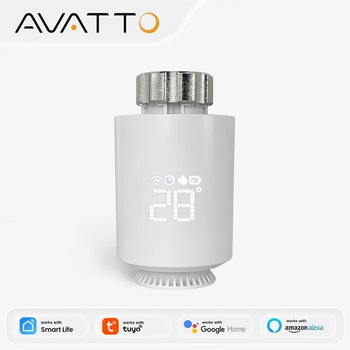 AVATTO ZigBee3.0 Thermostat Radiateur Actuateur Intelligent TRV Contrôleur de Vanne Thermostatique Compatible Tuya Alexa Google Home Alice