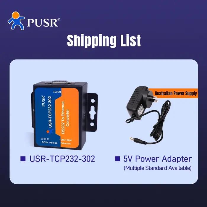 PUSR RS232 à l'Ethernet TCP IP appui DNS DHCP intégré webage Modbus passerelle USR-TCP232-302