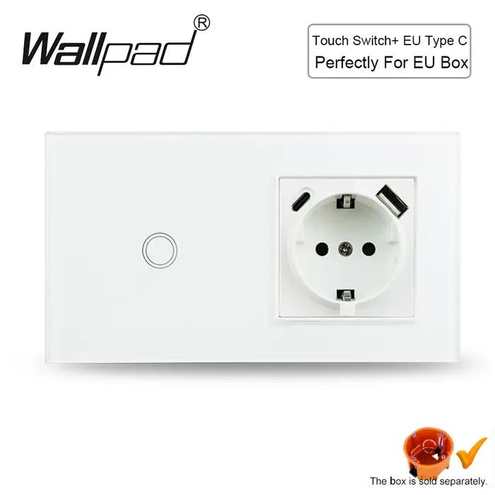 Interrupteur tactile Wallpad en verre de cristal pour amélioration de l'habitat avec panneau en verre de cristal, cadre en plastique, interrupteur à bouton-presse pour moderniser la décoration intérieure