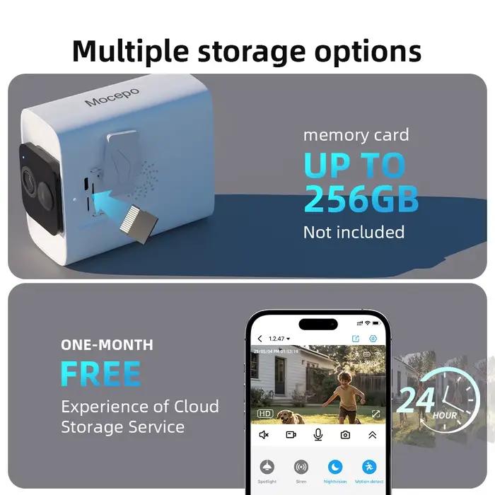 Caméra de sécurité solaire 2K 4MP sans fil pour extérieur résolution 2K 4MP alimentation solaire surveillance continue pour maison et propriété