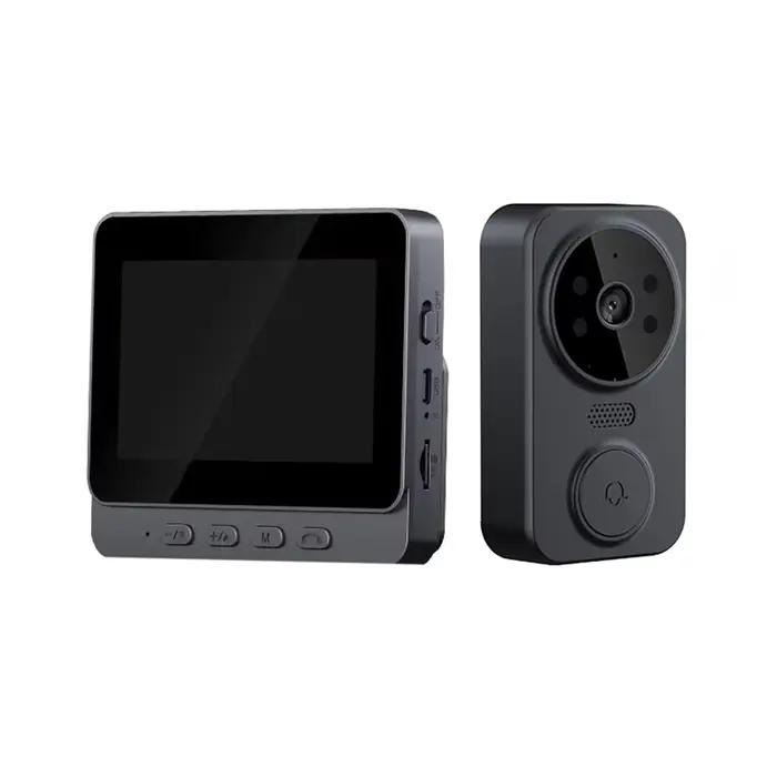 Ensemble de caméra de sonnette vidéo sans fil, sécurité intelligente avec Vision nocturne, WiFi 2.4G